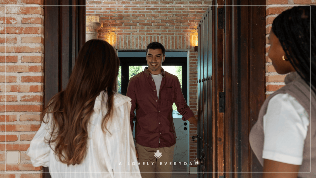 A man greeting guests