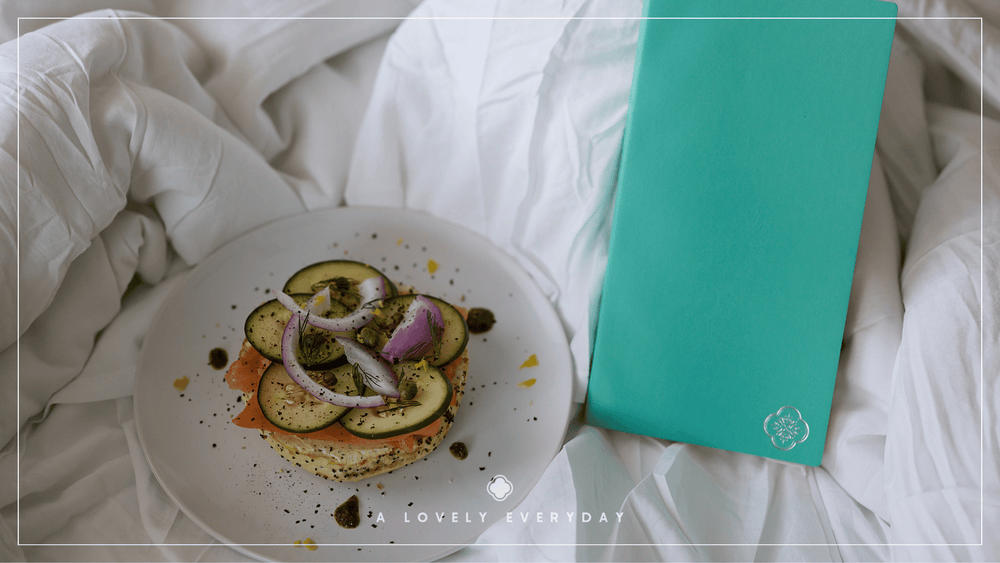 Smoked Salmon Bagel with A Lovely Everyday Notebook
