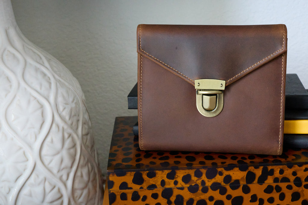 Leather Mini Folio - With Pockets (IMPERFECT)