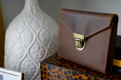 Leather Mini Folio - With Pockets (IMPERFECT)
