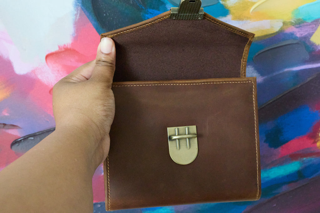Leather Mini Folio - With Pockets (IMPERFECT)
