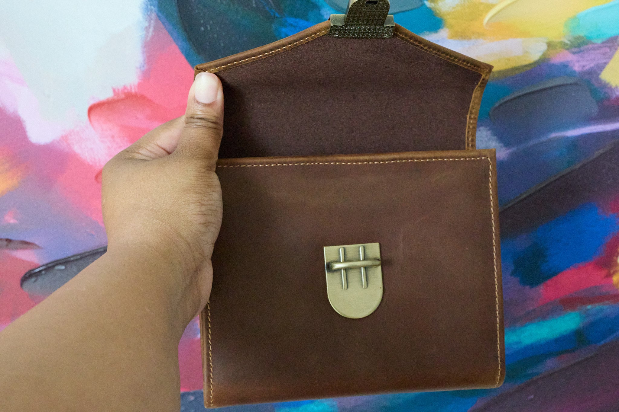 Leather Mini Folio - With Pockets (IMPERFECT)