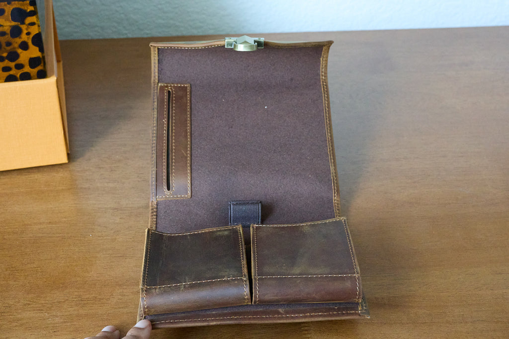 Leather Mini Folio - With Pockets (IMPERFECT)