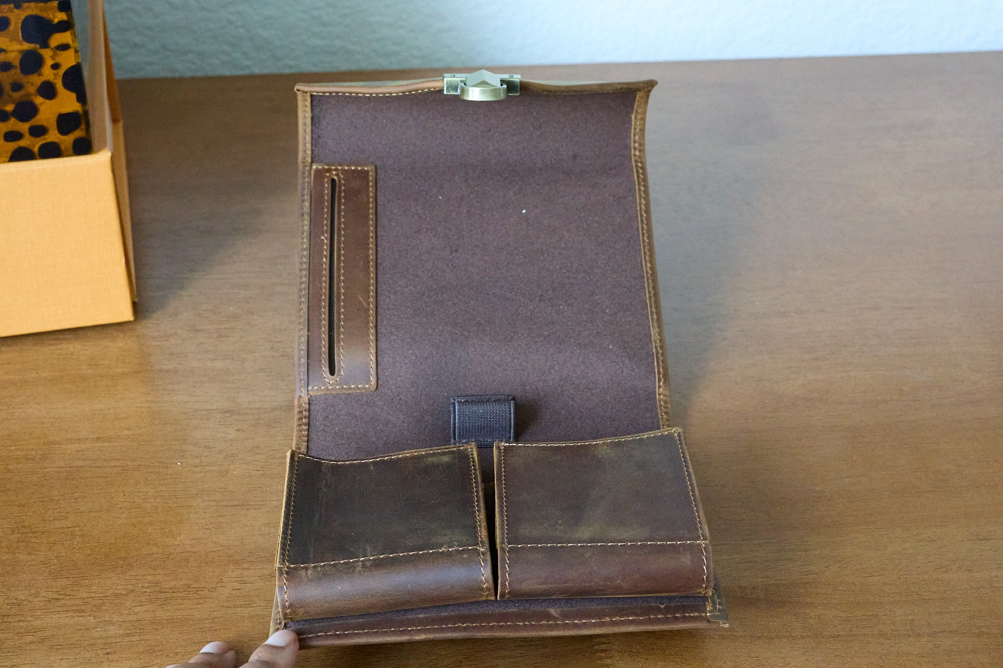 Leather Mini Folio - With Pockets (IMPERFECT)