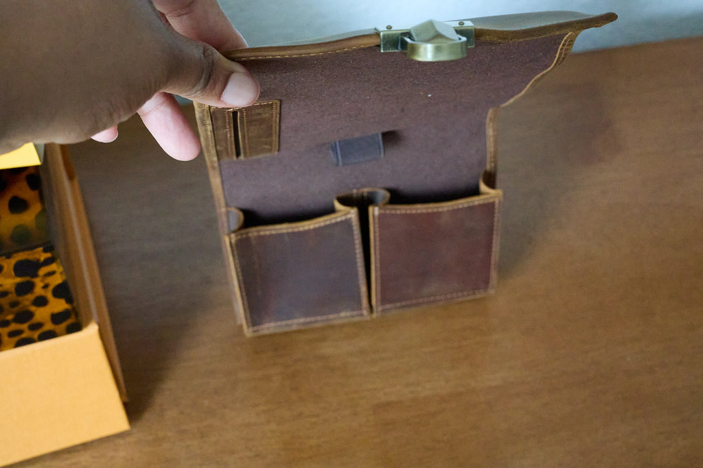 Leather Mini Folio - With Pockets (IMPERFECT)